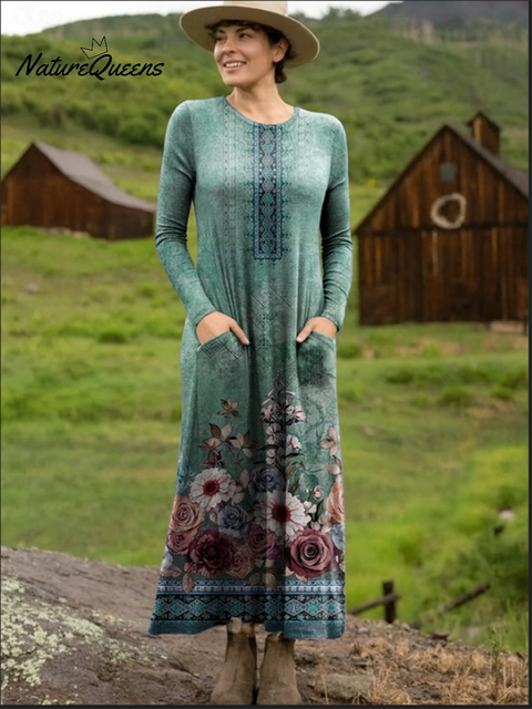Women's Comfort Print Pocket Stretch Dress