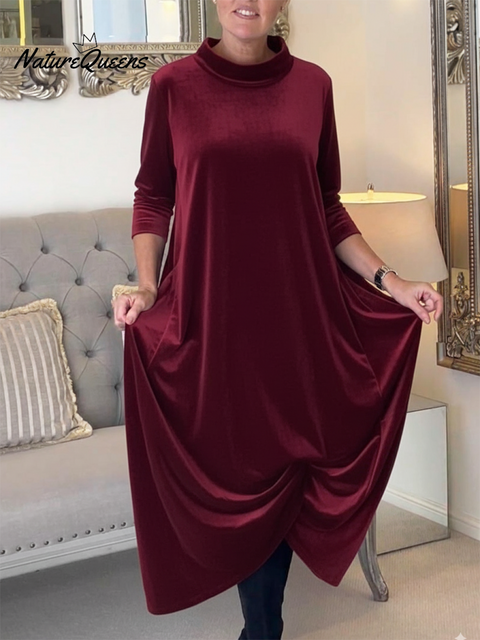 Women's Elegant Soft Tulip Velvet Dress