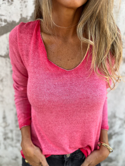 Women's Comfortable Casual Distressed Cotton Top