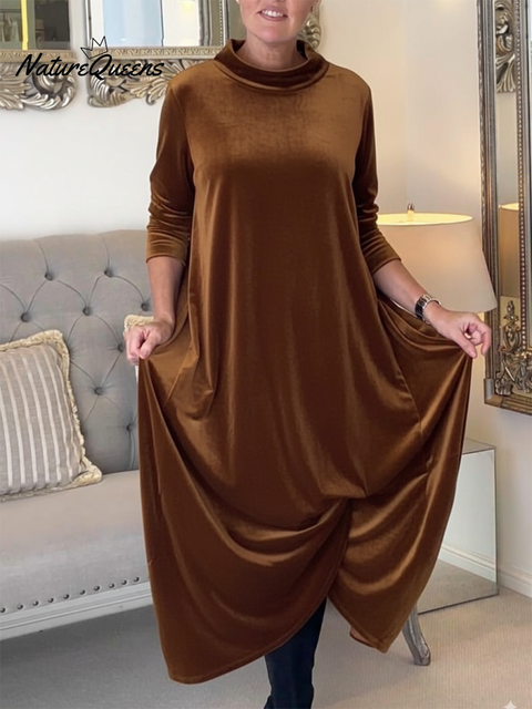 Women's Elegant Soft Tulip Velvet Dress