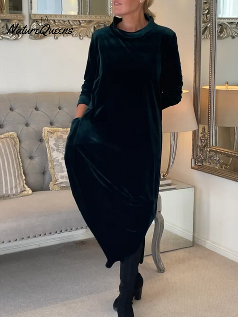 Women's Elegant Soft Tulip Velvet Dress