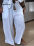 Women's Casual Wide Waist Lace Cotton and Linen Trousers
