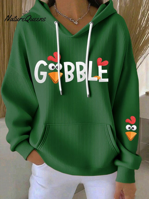 Women's Funny Thanksgiving Turke Print Casual Sweatshirt