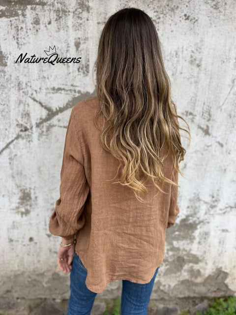 Long Sleeve V-Neck Casual Shirt