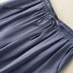 Dropping Cotton And Linen Cropped Wide - Leg Pants