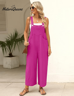 Women's Summer Cotton Linen Overalls â€?Adjustable & Relaxed Fit Jumpsuit