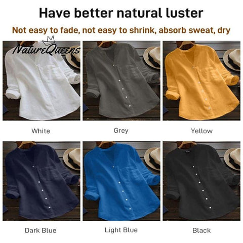 Linen Cotton Casual Loose Shirt-Buy 3 Free Shipping