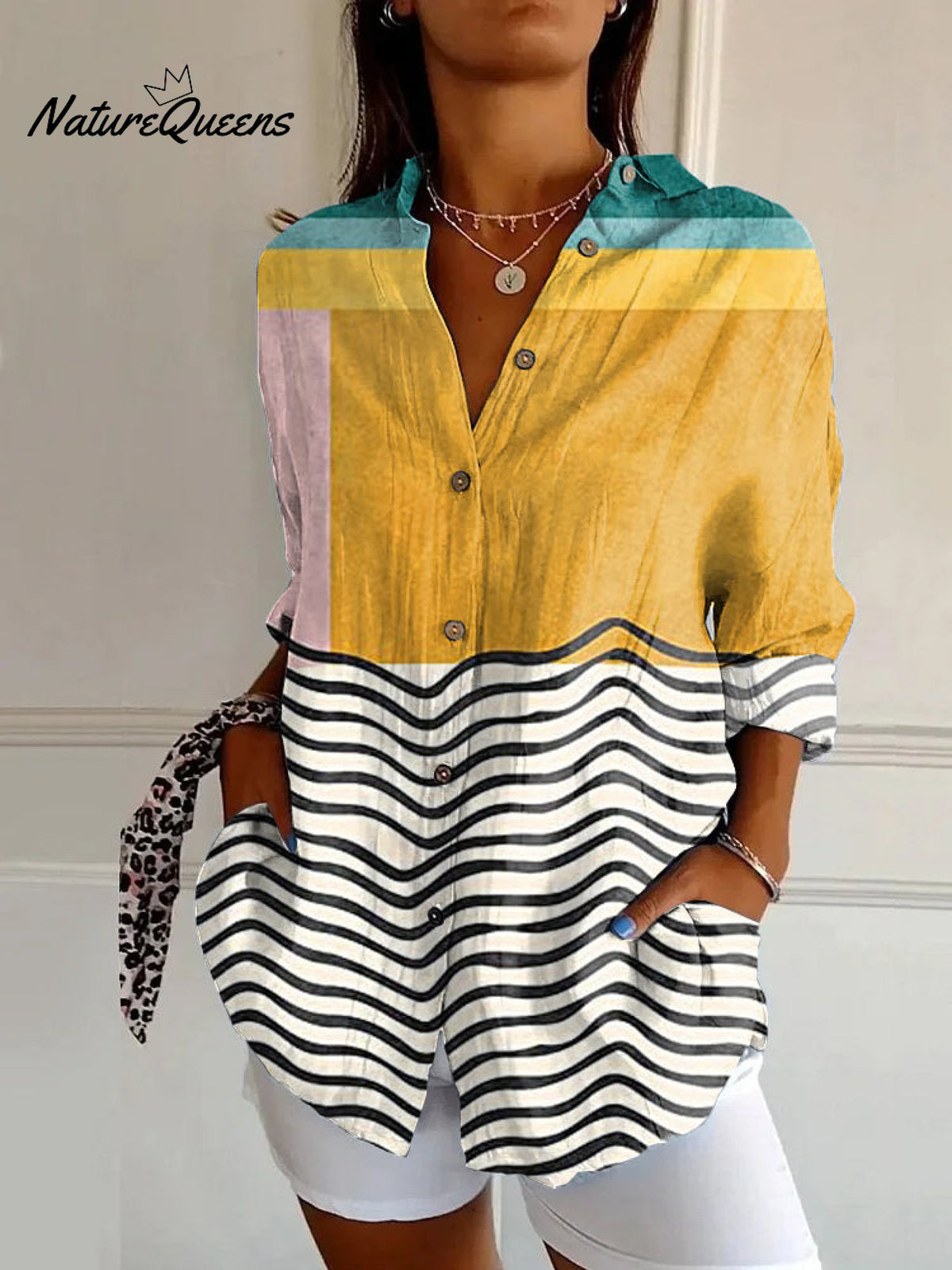 Vintage Bohemian Abstract Art Long Sleeve Shirt