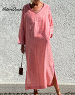 Resort-style panelled linen dress a20a