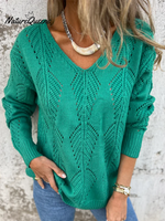 Leaf Knit Reversible Button Sweater
