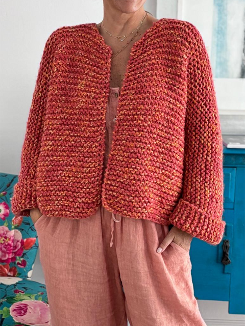 Women's Solid Color Knitted Cardigan Jacket