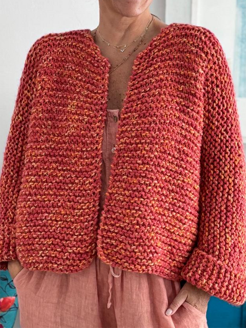 Women's Solid Color Knitted Cardigan Jacket