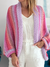 Women's Rainbow Knitted Cardigan Sweater