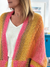 Rainbow Striped Knit Cardigan Sweater