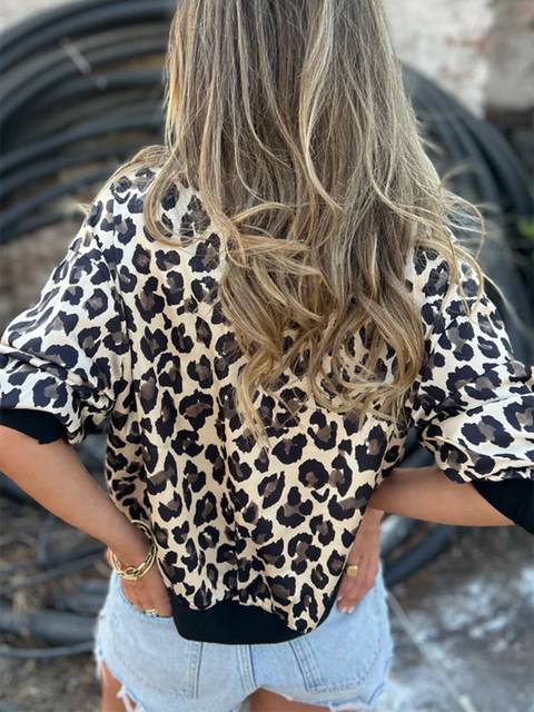 Leopard Print Shirt Cardigan