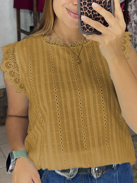 Women's Lace Fly Sleeve Shirt Top