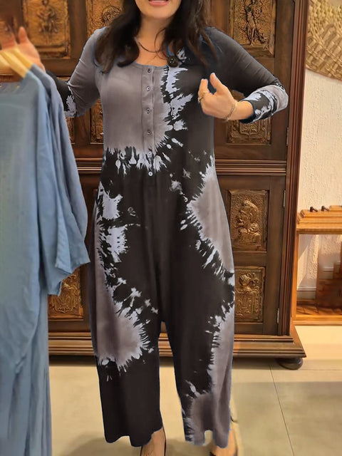 Bohemian Tie-dye Print Soft Jumpsuit