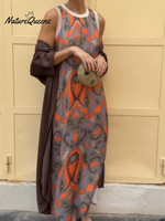 Women's Printed Satin Cardigan Dress Two-Piece Set