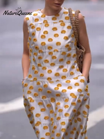 Art Polka Dot A-Line Dress with Pockets