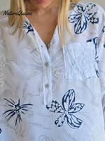 Women's Floral Print Cotton Shirt