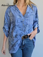Women's Floral Print Cotton Shirt