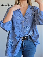 Women's Floral Print Cotton Shirt