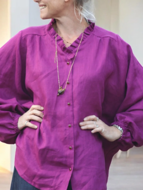 Ernestine Lace Cotton and Linen Shirt