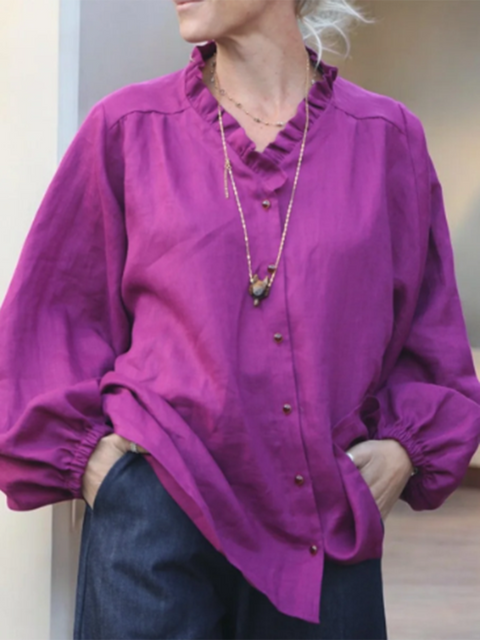 Ernestine Lace Cotton and Linen Shirt