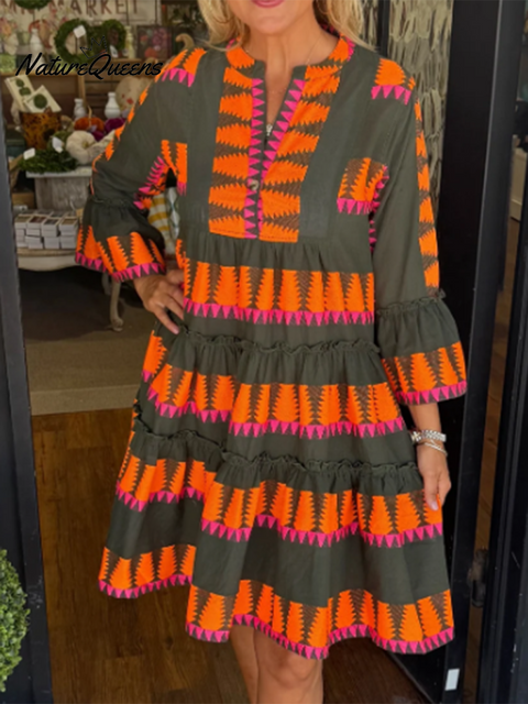 Uncle Frank Jacquard Tiered Dress