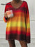Women's Casual Autumn Gradient Striped Long Sleeve T-Shirt