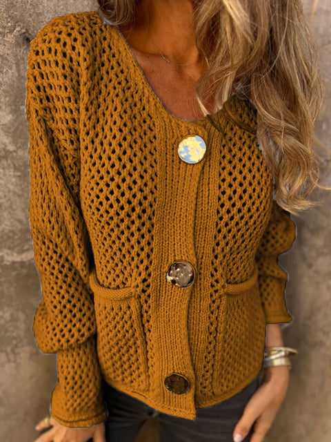 Coin Button Cardigan Sweater
