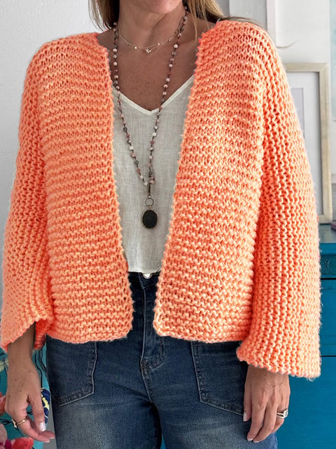 Women's Solid Color Knitted Cardigan Jacket