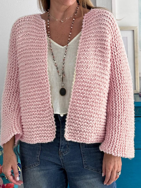 Women's Solid Color Knitted Cardigan Jacket
