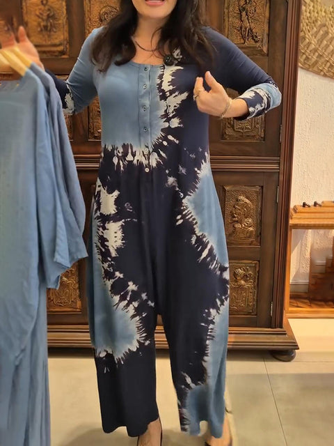 Bohemian Tie-dye Print Soft Jumpsuit