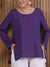 Women's Long Sleeve Button Slit Linen Top