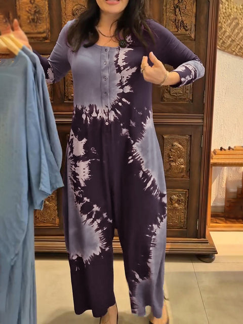 Bohemian Tie-dye Print Soft Jumpsuit