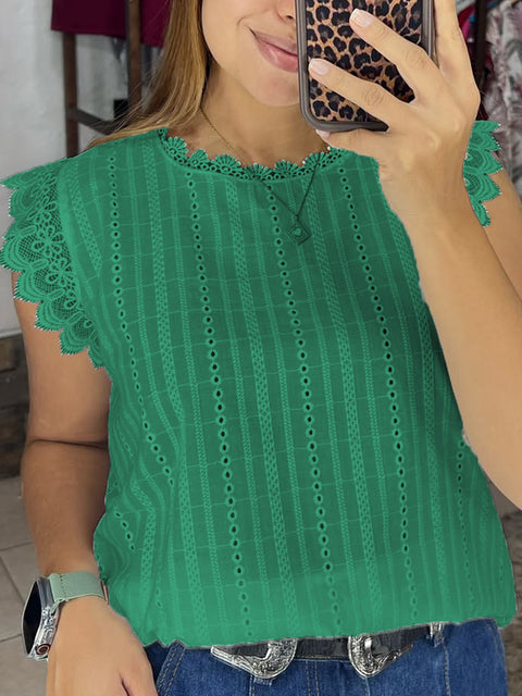 Women's Lace Fly Sleeve Shirt Top