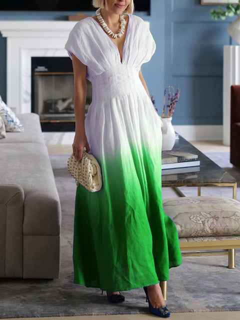 Ombre Dip-Dyed Toby Linen Dress