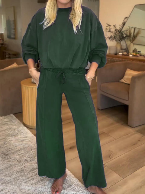 Casual Sweatshirt and Pants Two-piece Set