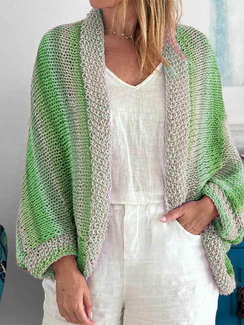 Women's Rainbow Knitted Cardigan Sweater
