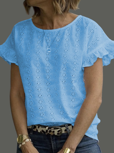 Women's Retro Lace Ruffle Collar Top