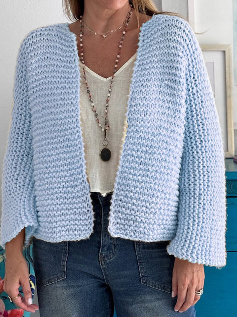 Women's Solid Color Knitted Cardigan Jacket