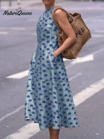 Art Polka Dot A-Line Dress with Pockets