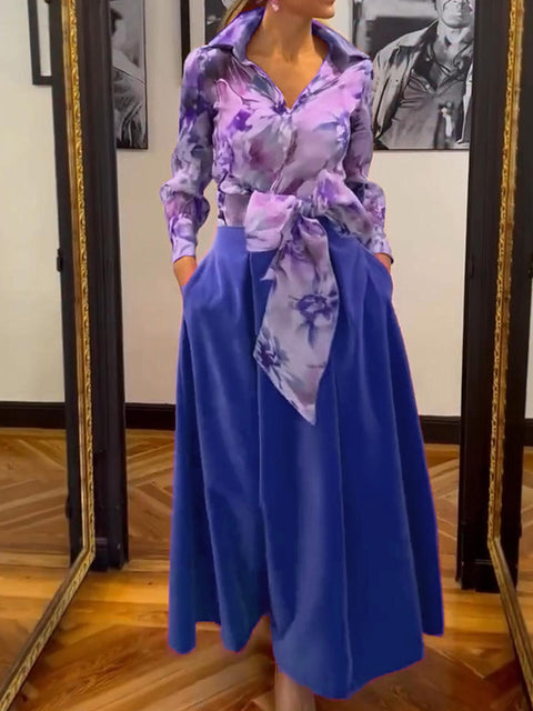 Elegant Floral Strappy Top and Skirt Two-piece Set