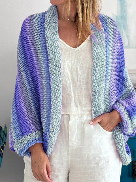 Women's Rainbow Knitted Cardigan Sweater