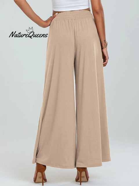 Women's Stylish High-waisted Loose Solid Color Casual Pockets Pants