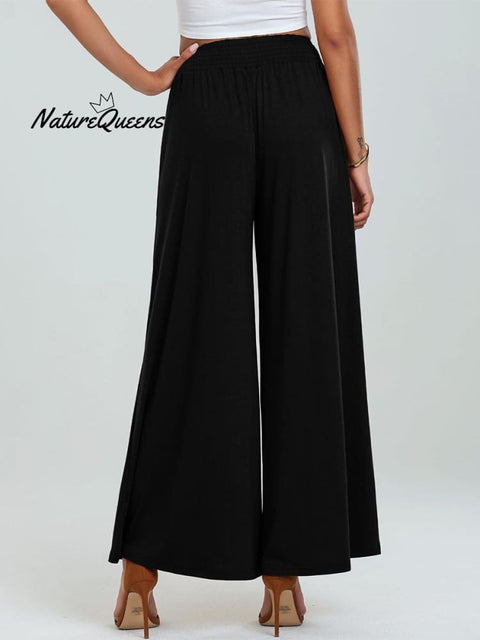 Women's Stylish High-waisted Loose Solid Color Casual Pockets Pants