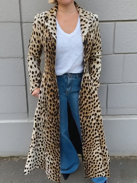 Alaia Animal Print Long Coat