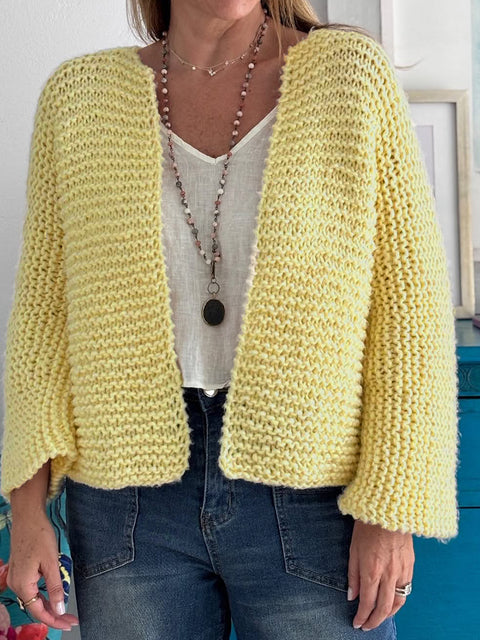 Women's Solid Color Knitted Cardigan Jacket