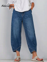 Women's Casual Simple Denim Cotton Pants
